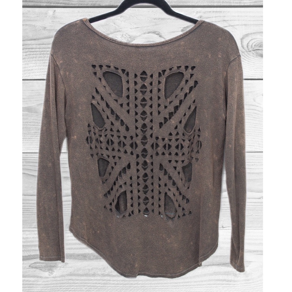 Laser Cut Out Long sleeve Shirt